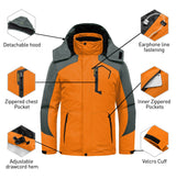 GEMYSE Men's Waterproof 3-in-1 Ski Snow Jacket Puffer Liner Insulated Winter Coat