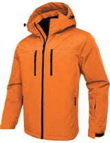 GEMYSE Men's Ski Jacket Winter Coats Waterproof Snow Jacket Warm Parka Hooded Raincoats with Multi-Pockets(Black,Small)