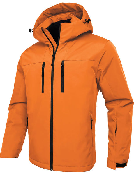 GEMYSE Men's Ski Jacket Winter Coats Waterproof Snow Jacket Warm Parka Hooded Raincoats with Multi-Pockets(Black,Small)