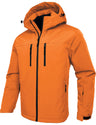 GEMYSE Men's Ski Jacket Winter Coats Waterproof Snow Jacket Warm Parka Hooded Raincoats with Multi-Pockets(Black,Small)