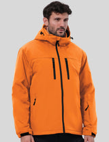 GEMYSE Men's Ski Jacket Winter Coats Waterproof Snow Jacket Warm Parka Hooded Raincoats with Multi-Pockets(Black,Small)