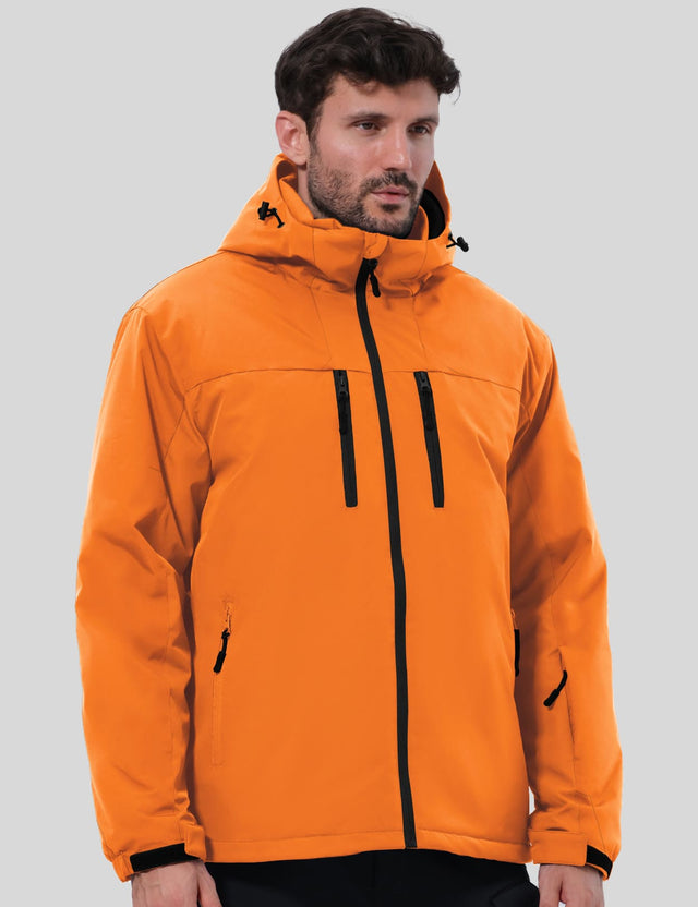 GEMYSE Men's Ski Jacket Winter Coats Waterproof Snow Jacket Warm Parka Hooded Raincoats with Multi-Pockets(Black,Small)
