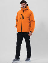GEMYSE Men's Ski Jacket Winter Coats Waterproof Snow Jacket Warm Parka Hooded Raincoats with Multi-Pockets(Black,Small)