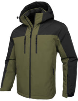 GEMYSE Men's Ski Jacket Winter Coats Waterproof Snow Jacket Warm Parka Hooded Raincoats with Multi-Pockets(Black,Small)