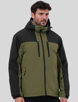 GEMYSE Men's Ski Jacket Winter Coats Waterproof Snow Jacket Warm Parka Hooded Raincoats with Multi-Pockets(Black,Small)