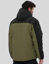 GEMYSE Men's Ski Jacket Winter Coats Waterproof Snow Jacket Warm Parka Hooded Raincoats with Multi-Pockets(Black,Small)