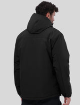 GEMYSE Men's Ski Jacket Winter Coats Waterproof Snow Jacket Warm Parka Hooded Raincoats with Multi-Pockets(Black,Small)