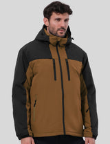 GEMYSE Men's Ski Jacket Winter Coats Waterproof Snow Jacket Warm Parka Hooded Raincoats with Multi-Pockets(Black,Small)