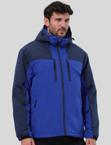 GEMYSE Men's Ski Jacket Winter Coats Waterproof Snow Jacket Warm Parka Hooded Raincoats with Multi-Pockets(Black,Small)