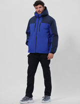 GEMYSE Men's Ski Jacket Winter Coats Waterproof Snow Jacket Warm Parka Hooded Raincoats with Multi-Pockets(Black,Small)
