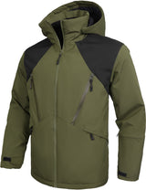 GEMYSE Men's Winter Ski Jacket Snow Coats Waterproof Snowboard Jacket Hooded insulated Windproof Parka With Multi-Pockets(Black,Small)