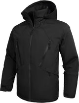 GEMYSE Men's Winter Ski Jacket Snow Coats Waterproof Snowboard Jacket Hooded insulated Windproof Parka With Multi-Pockets(Black,Small)