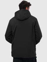 GEMYSE Men's Winter Ski Jacket Snow Coats Waterproof Snowboard Jacket Hooded insulated Windproof Parka With Multi-Pockets(Black,Small)