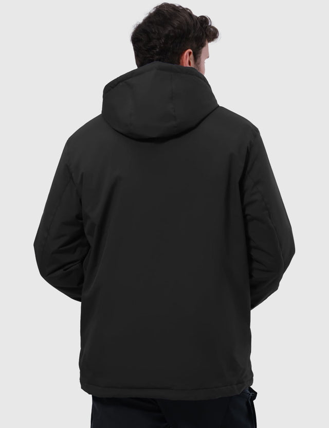 GEMYSE Men's Winter Ski Jacket Snow Coats Waterproof Snowboard Jacket Hooded insulated Windproof Parka With Multi-Pockets(Black,Small)