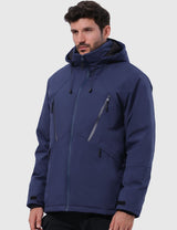 GEMYSE Men's Winter Ski Jacket Snow Coats Waterproof Snowboard Jacket Hooded insulated Windproof Parka With Multi-Pockets(Black,Small)