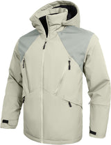 GEMYSE Men's Winter Ski Jacket Snow Coats Waterproof Snowboard Jacket Hooded insulated Windproof Parka With Multi-Pockets(Black,Small)