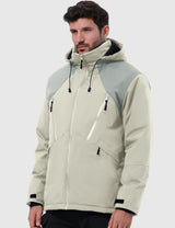 GEMYSE Men's Winter Ski Jacket Snow Coats Waterproof Snowboard Jacket Hooded insulated Windproof Parka With Multi-Pockets(Black,Small)