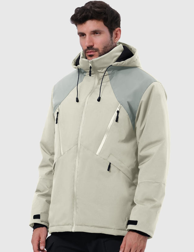 GEMYSE Men's Winter Ski Jacket Snow Coats Waterproof Snowboard Jacket Hooded insulated Windproof Parka With Multi-Pockets(Black,Small)