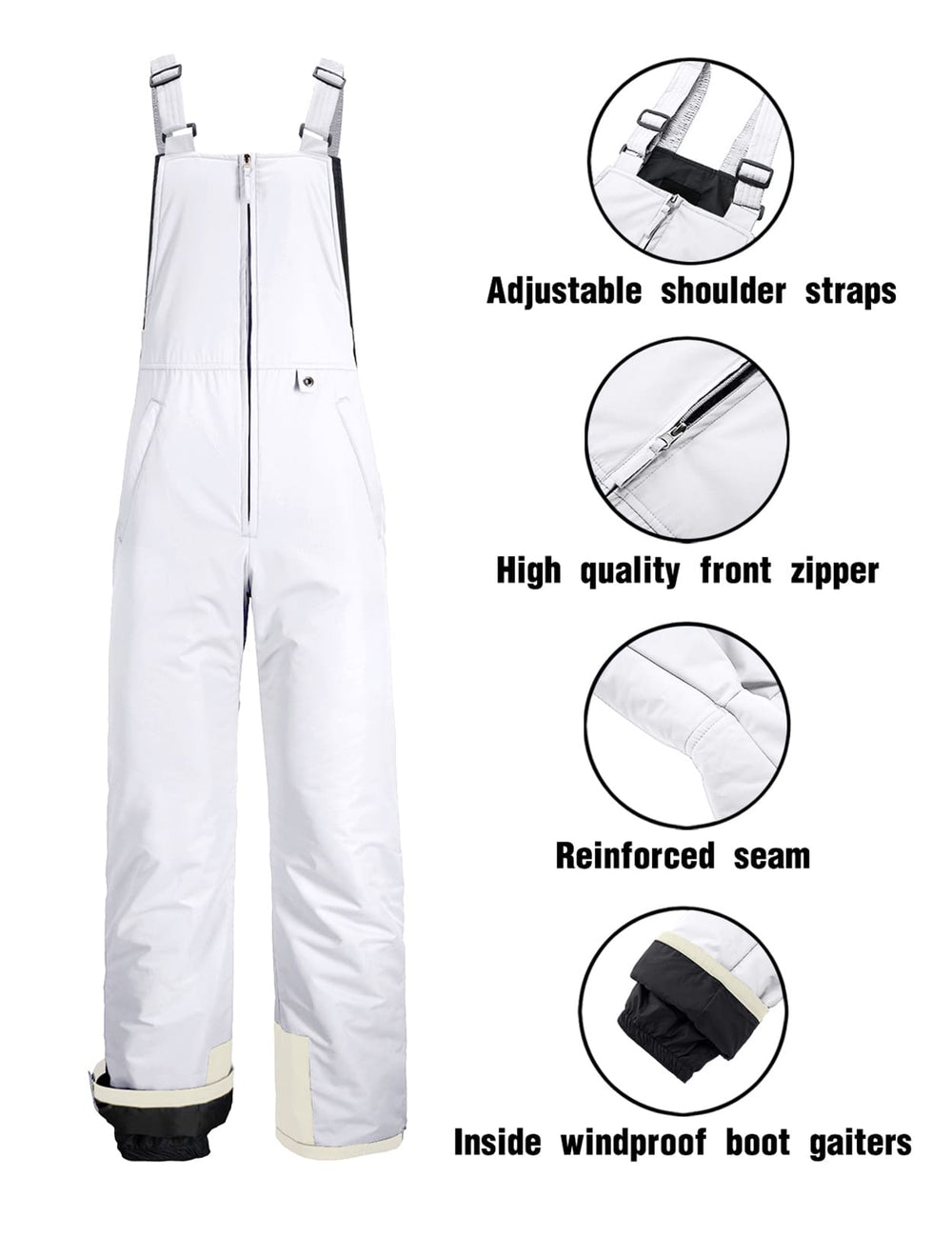 GEMYSE Men's Insulated Waterproof Ski Bib Overalls Winter Snowboarding Pants
