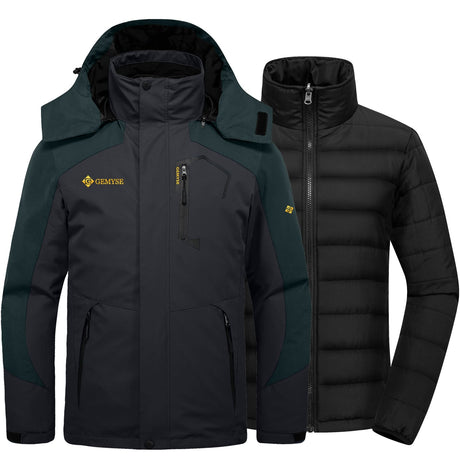GEMYSE Men's Waterproof 3-in-1 Ski Snow Jacket Puffer Liner Insulated Winter Coat