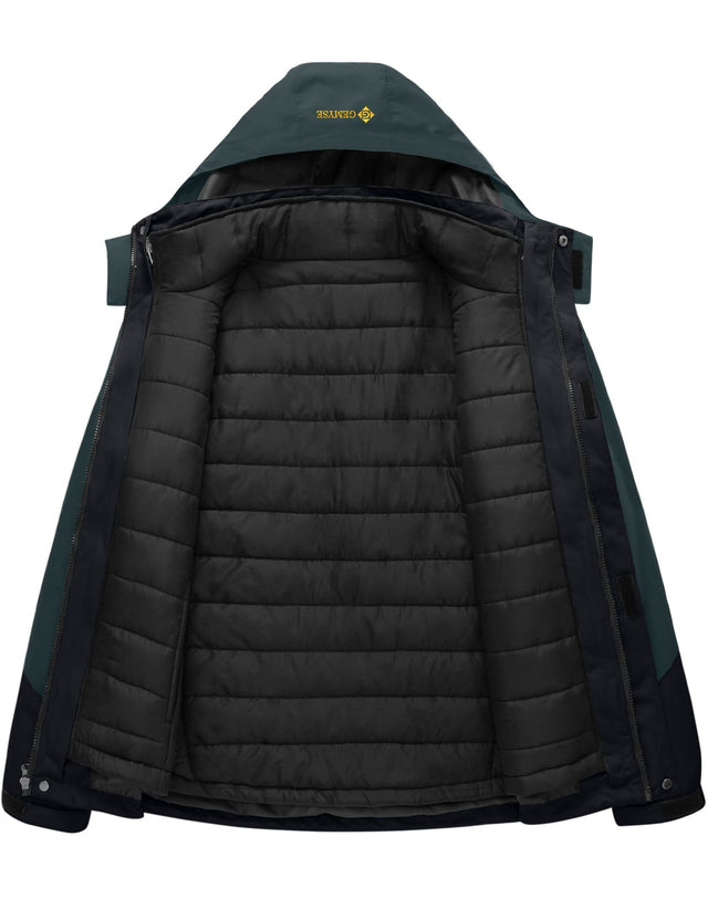 GEMYSE Men's Waterproof 3-in-1 Ski Snow Jacket Puffer Liner Insulated Winter Coat