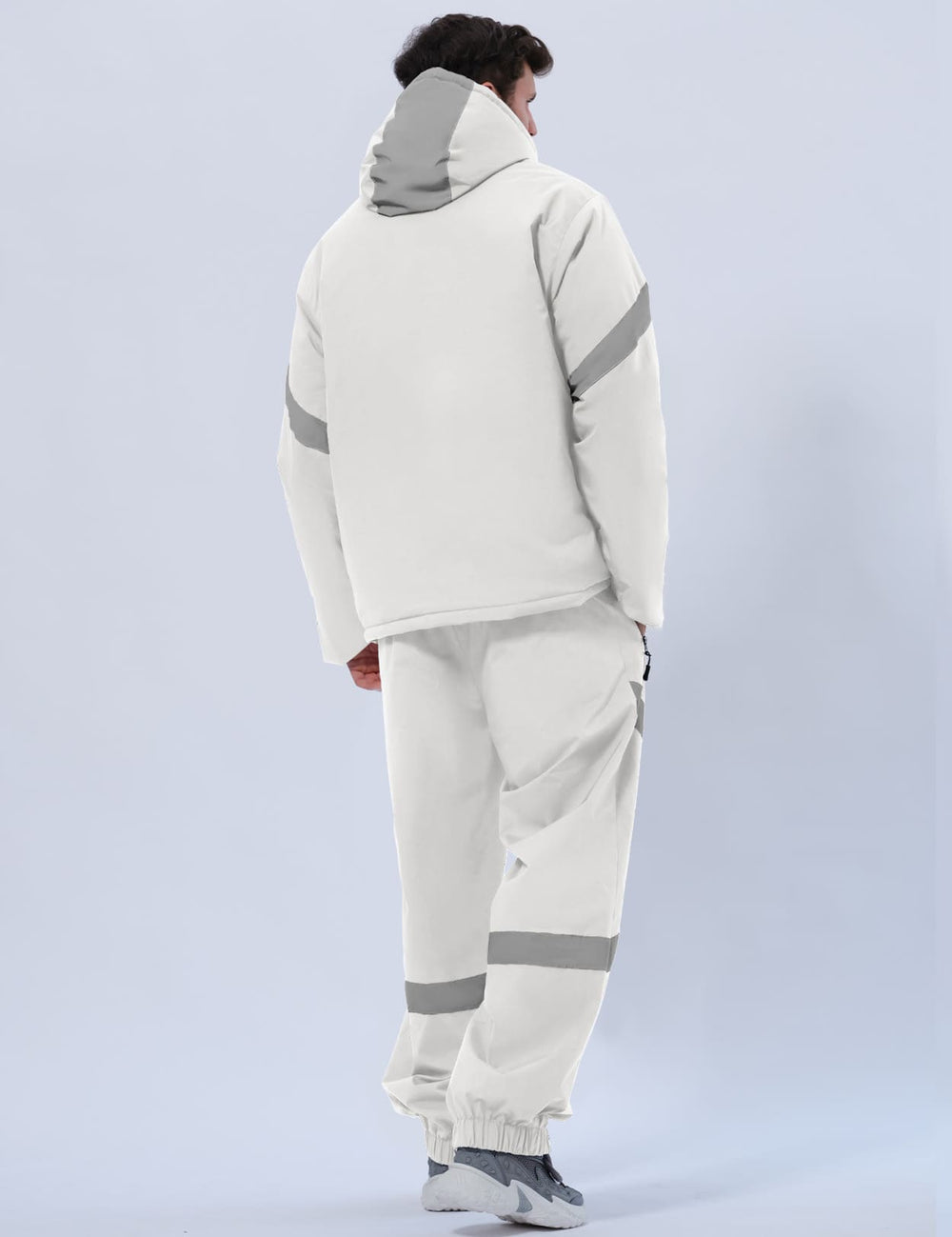 GEMYSE Men's Ski Suit Waterproof Snow Suit Winter snowboard Jacket and Pants Set Hooded ski outfits with Reflective Trim