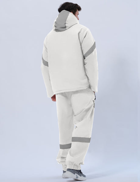 GEMYSE Men's Ski Suit Waterproof Snow Suit Winter snowboard Jacket and Pants Set Hooded ski outfits with Reflective Trim