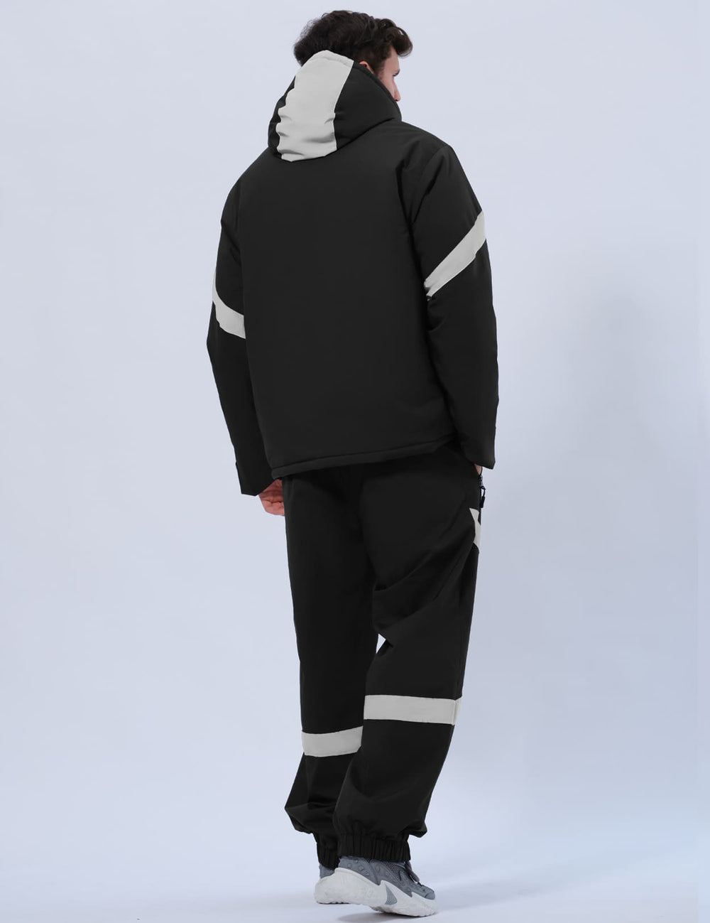 GEMYSE Men's Ski Suit Waterproof Snow Suit Winter snowboard Jacket and Pants Set Hooded ski outfits with Reflective Trim