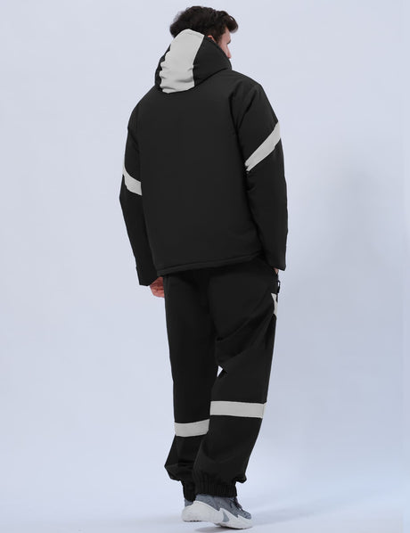 GEMYSE Men's Ski Suit Waterproof Snow Suit Winter snowboard Jacket and Pants Set Hooded ski outfits with Reflective Trim
