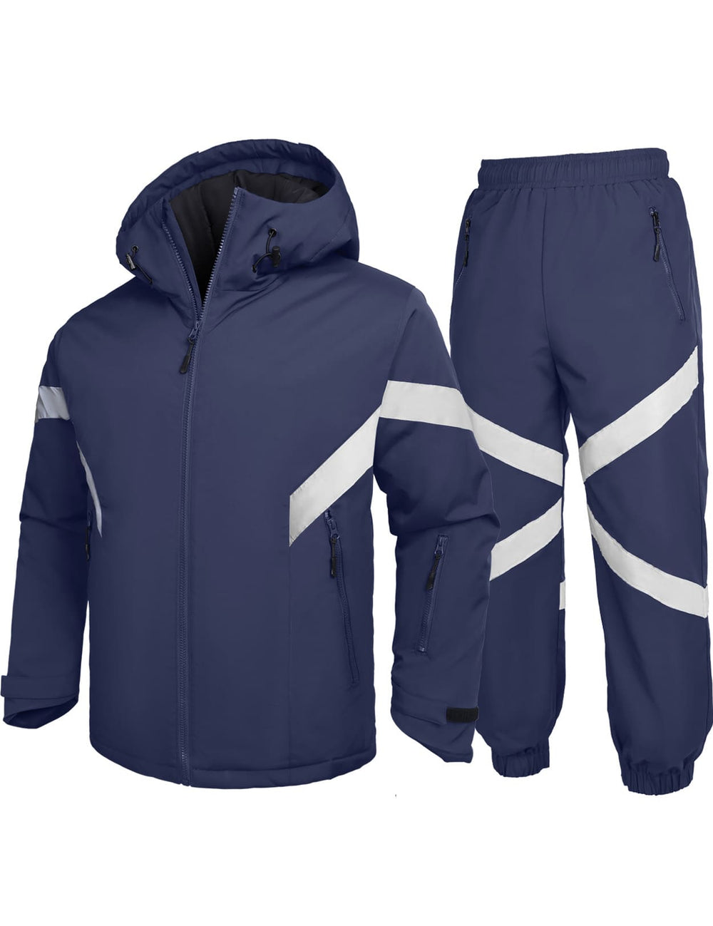 GEMYSE Men's Ski Suit Waterproof Snow Suit Winter snowboard Jacket and Pants Set Hooded ski outfits with Reflective Trim