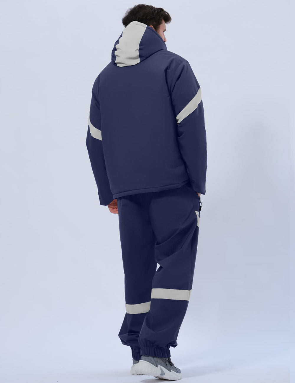 GEMYSE Men's Ski Suit Waterproof Snow Suit Winter snowboard Jacket and Pants Set Hooded ski outfits with Reflective Trim