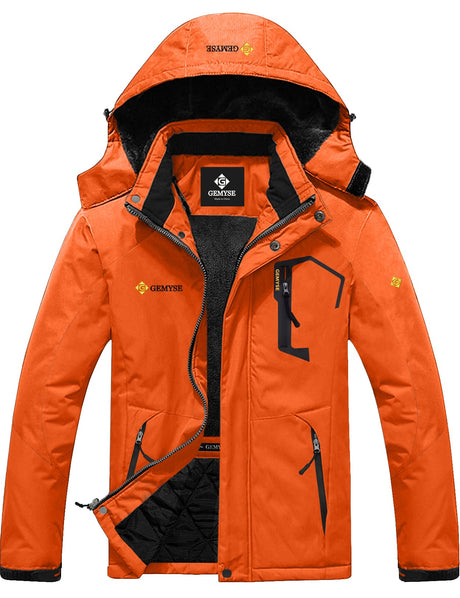GEMYSE Men's Mountain Waterproof Ski Snow Jacket Winter Windproof Rain Jacket