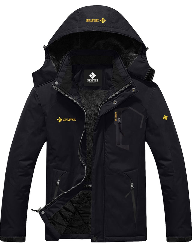 GEMYSE Men's Mountain Waterproof Ski Snow Jacket Winter Windproof Rain Jacket
