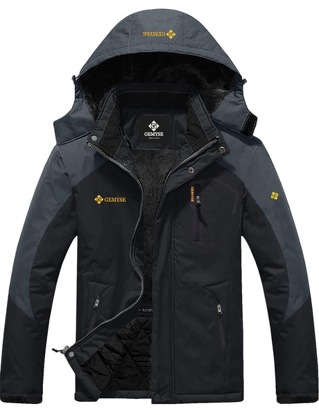 GEMYSE Men's Mountain Waterproof Ski Snow Jacket Winter Windproof Rain Jacket