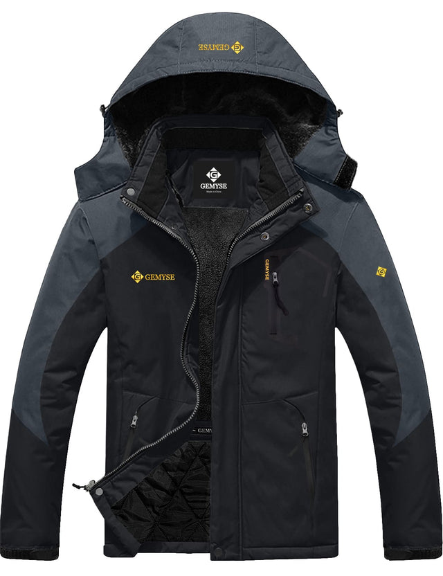 GEMYSE Men's Mountain Waterproof Ski Snow Jacket Winter Windproof Rain Jacket