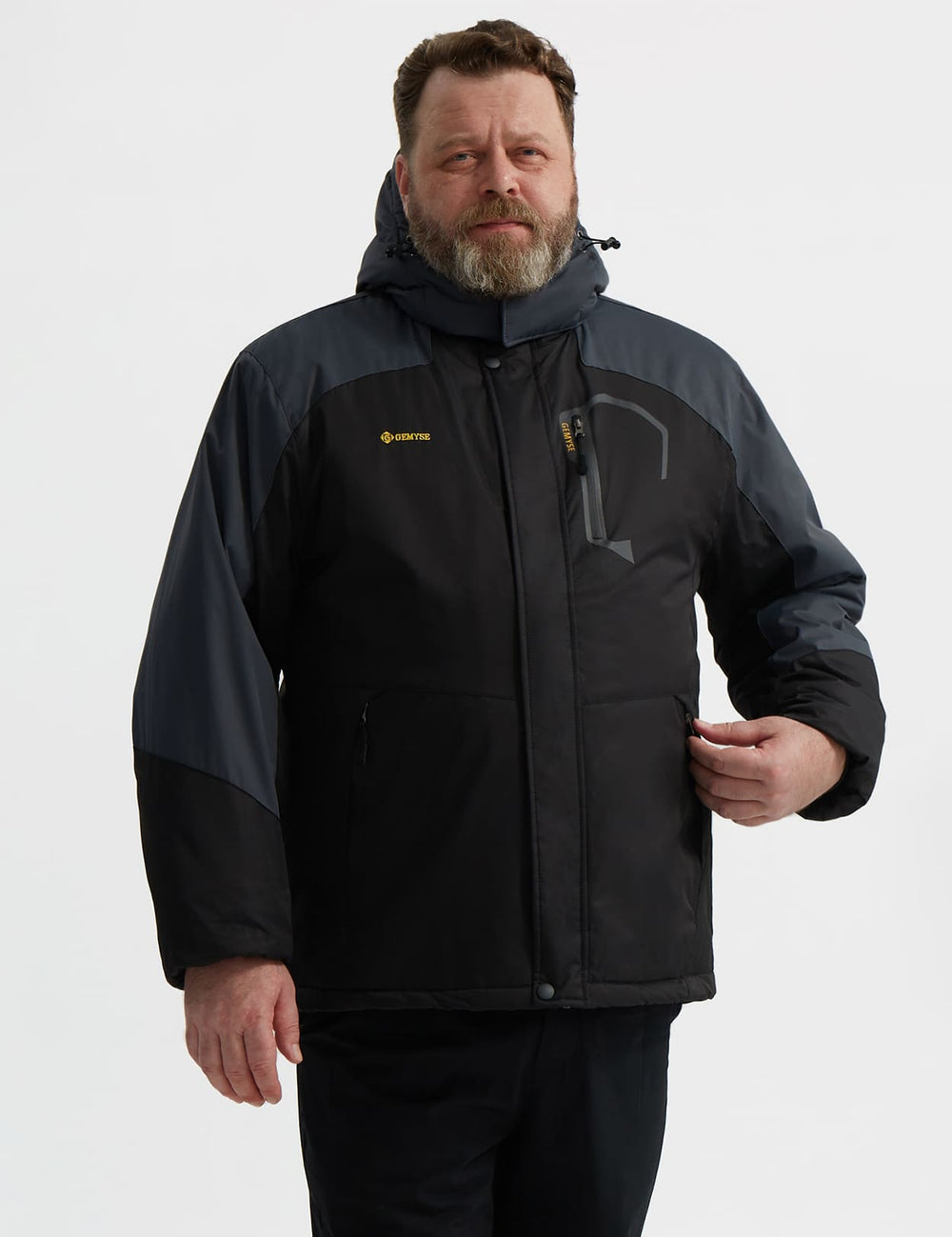 GEMYSE Men's Mountain Waterproof Ski Snow Jacket Winter Windproof Rain Jacket