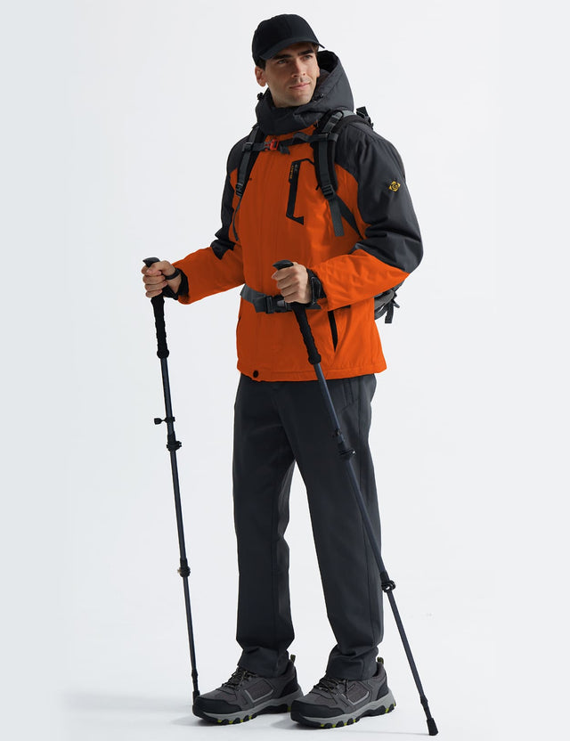 GEMYSE Men's Mountain Waterproof Ski Snow Jacket Winter Windproof Rain Jacket