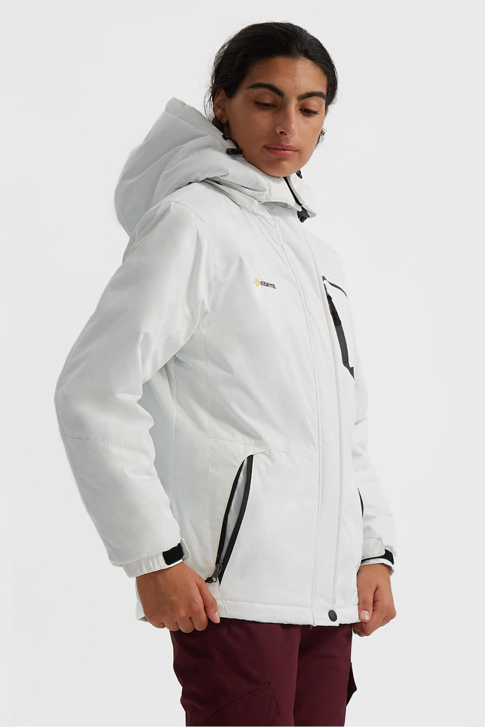 GEMYSE Women's Ski Snow Jacket Warm Winter Waterproof Coat Snowboard Rain Jacket Hooded Windproof Windbreaker