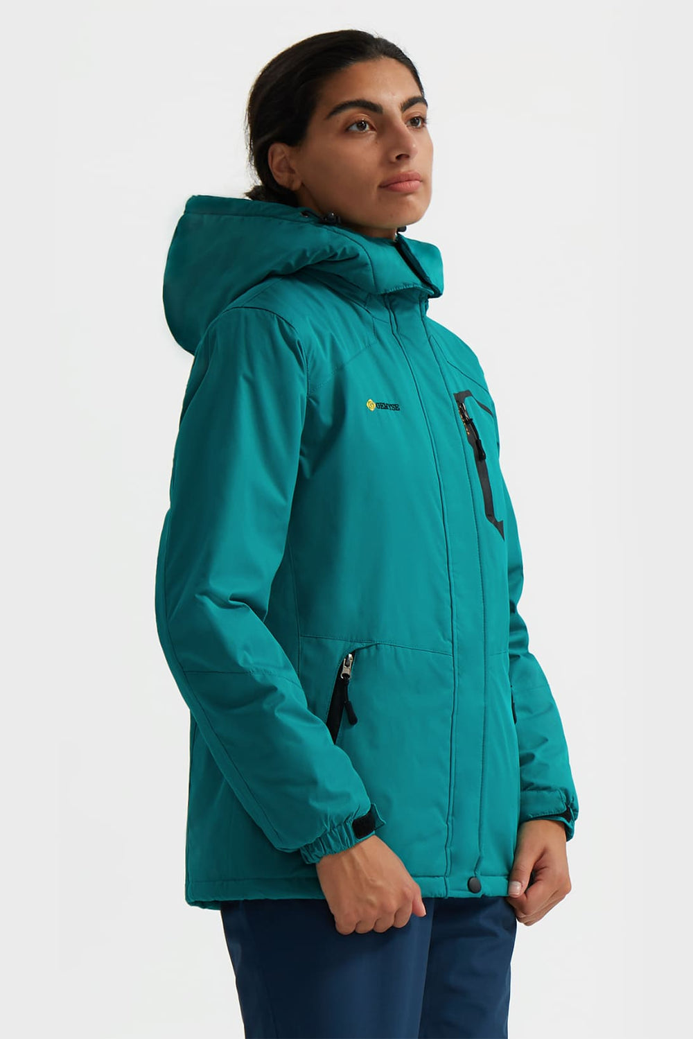 GEMYSE Women's Ski Snow Jacket Warm Winter Waterproof Coat Snowboard Rain Jacket Hooded Windproof Windbreaker