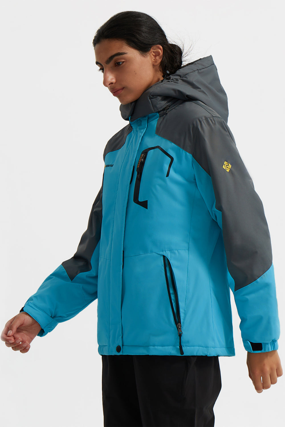 GEMYSE Women's Ski Snow Jacket Warm Winter Waterproof Coat Snowboard Rain Jacket Hooded Windproof Windbreaker