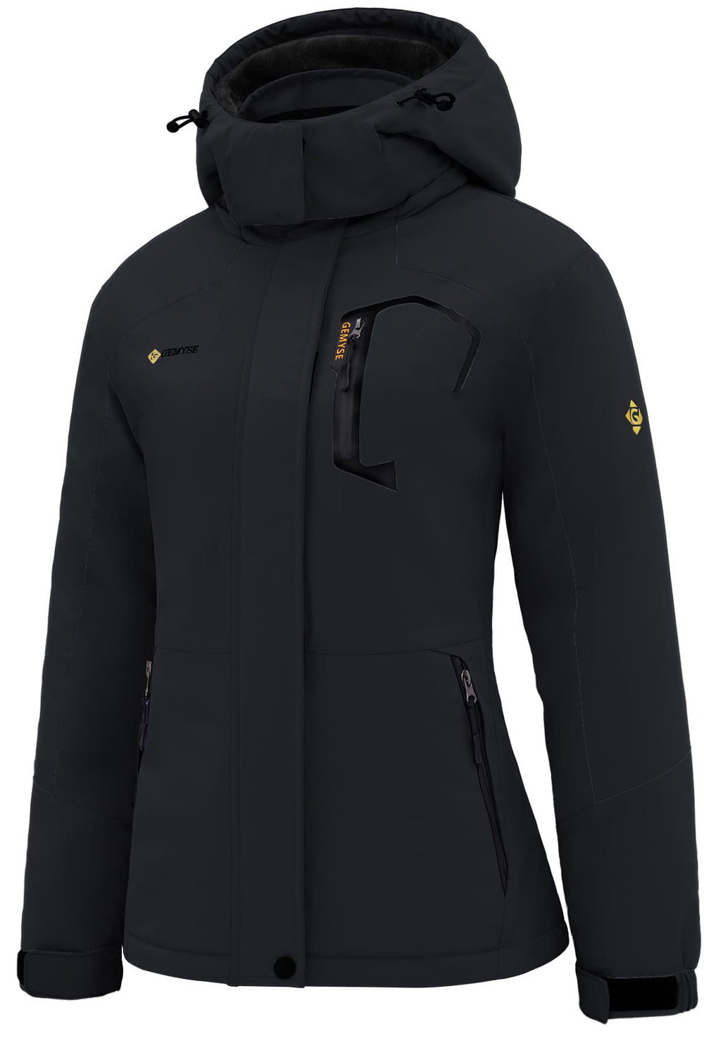 GEMYSE Women's Ski Snow Jacket Warm Winter Waterproof Coat Snowboard Rain Jacket Hooded Windproof Windbreaker