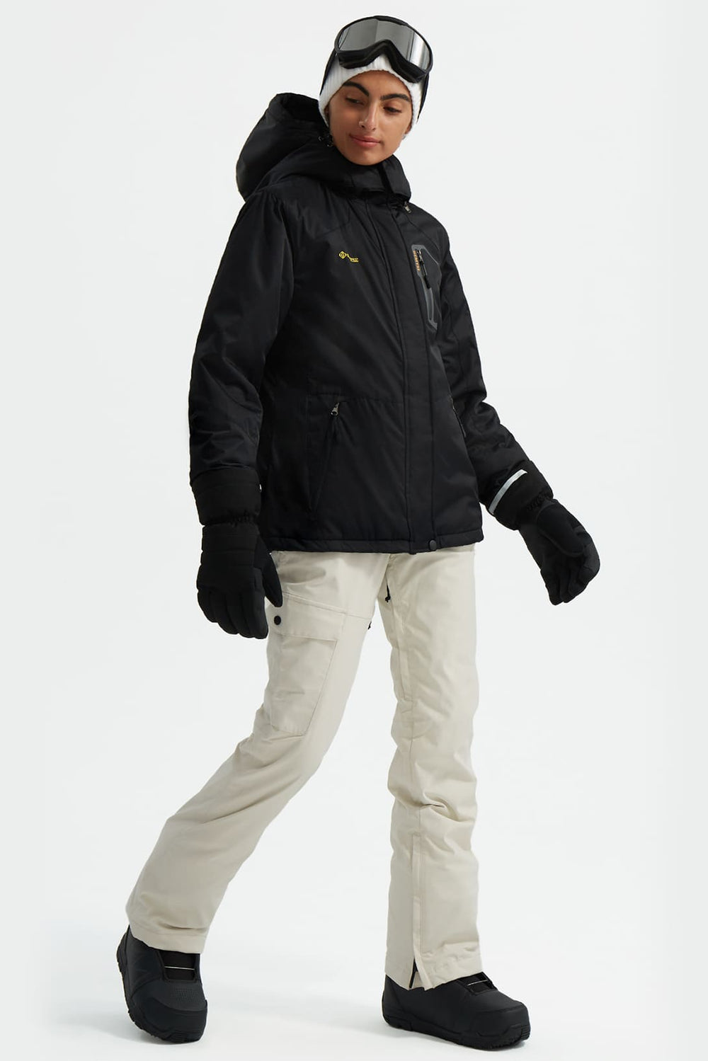 GEMYSE Women's Ski Snow Jacket Warm Winter Waterproof Coat Snowboard Rain Jacket Hooded Windproof Windbreaker