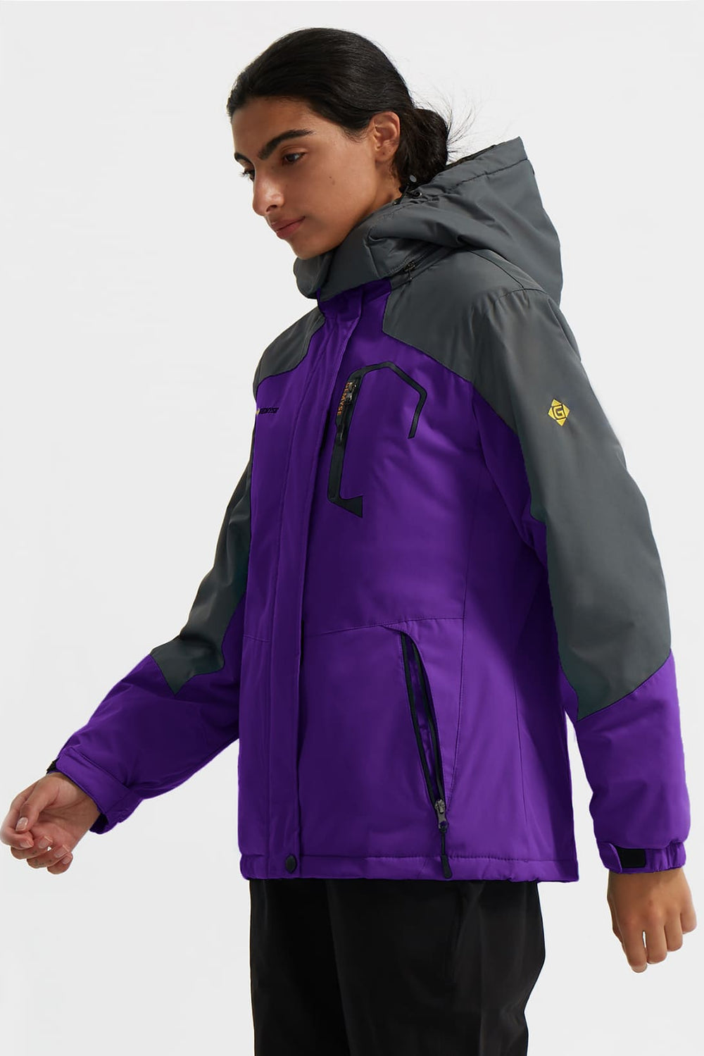 GEMYSE Women's Ski Snow Jacket Warm Winter Waterproof Coat Snowboard Rain Jacket Hooded Windproof Windbreaker