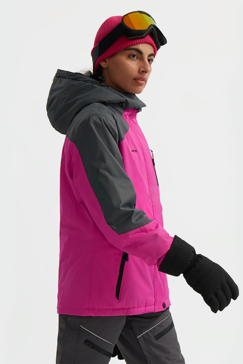 GEMYSE Women's Ski Snow Jacket Warm Winter Waterproof Coat Snowboard Rain Jacket Hooded Windproof Windbreaker