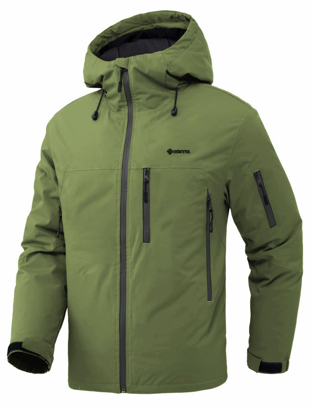 GEMYSE Men's Ski Jacket Warm Winter Snow Coat Waterproof Mountain Windbreaker Jacket for Snowboarding Hiking