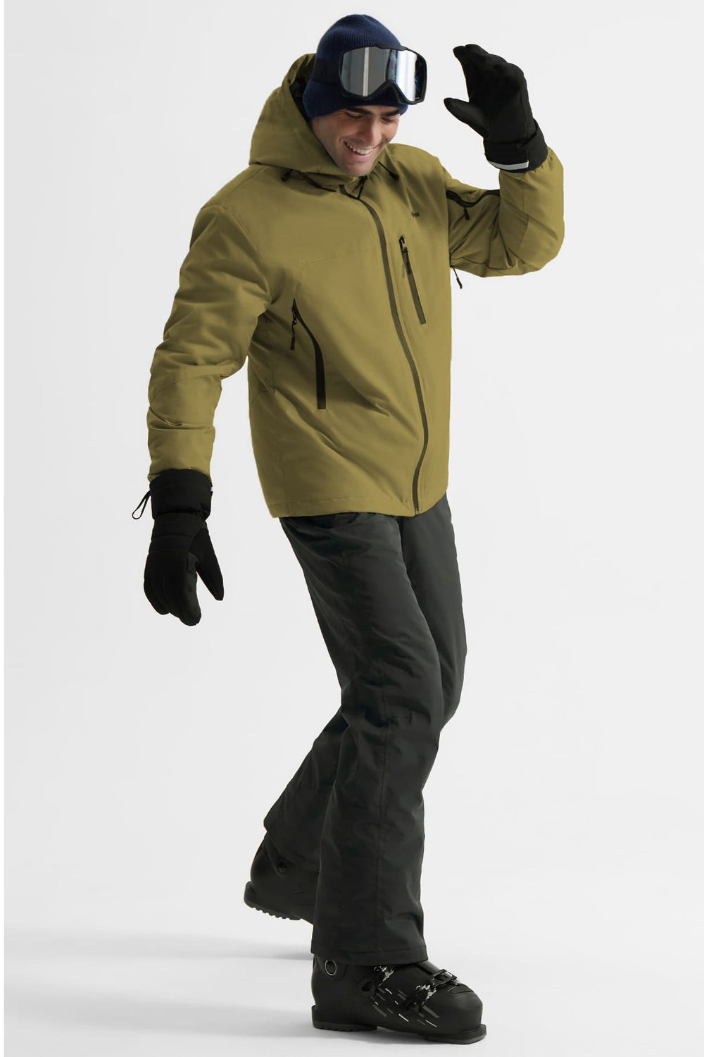 GEMYSE Men's Ski Jacket Warm Winter Snow Coat Waterproof Mountain Windbreaker Jacket for Snowboarding Hiking