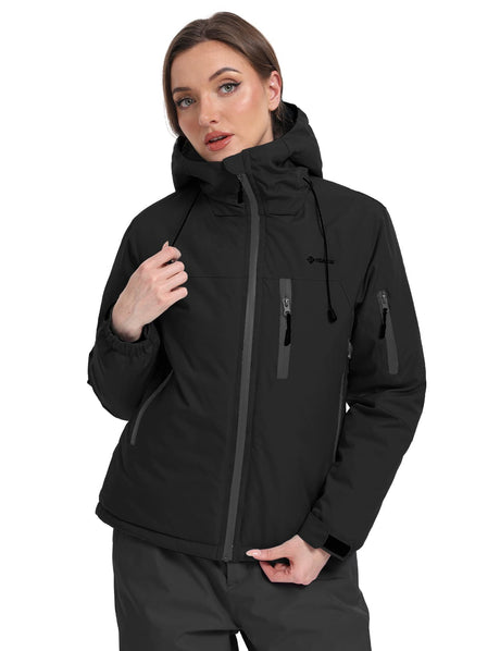 GEMYSE Women's Ski Jacket Warm Winter Snow Coat Waterproof Mountain Windbreaker Jacket for Snowboarding Hiking