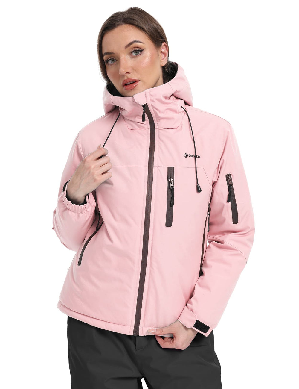 GEMYSE Women's Ski Jacket Warm Winter Snow Coat Waterproof Mountain Windbreaker Jacket for Snowboarding Hiking