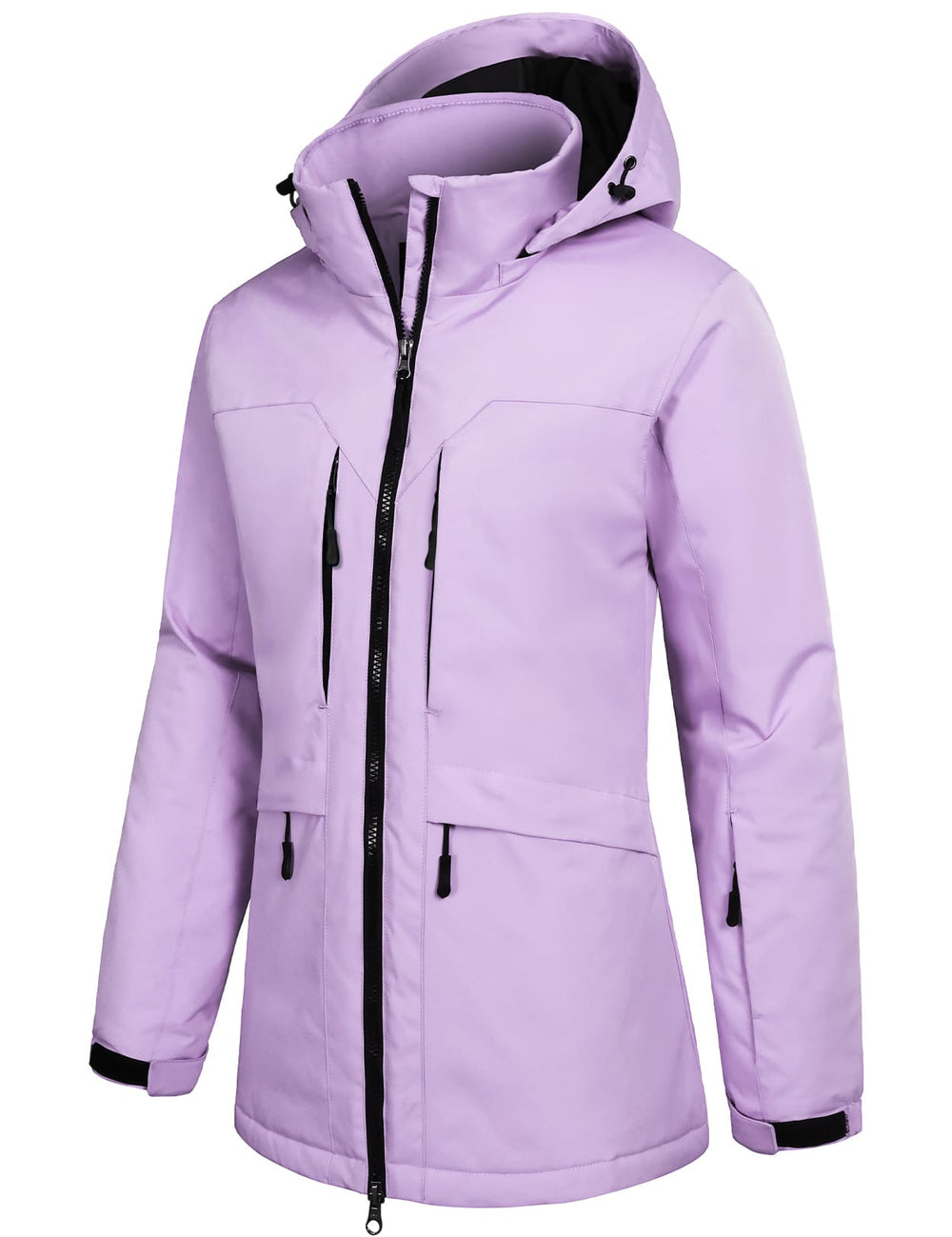 GEMYSE Women's Ski Jacket Waterproof Winter Snow Coat Warm Hooded Windbreaker Snowboarding Windproof Rain Jacket