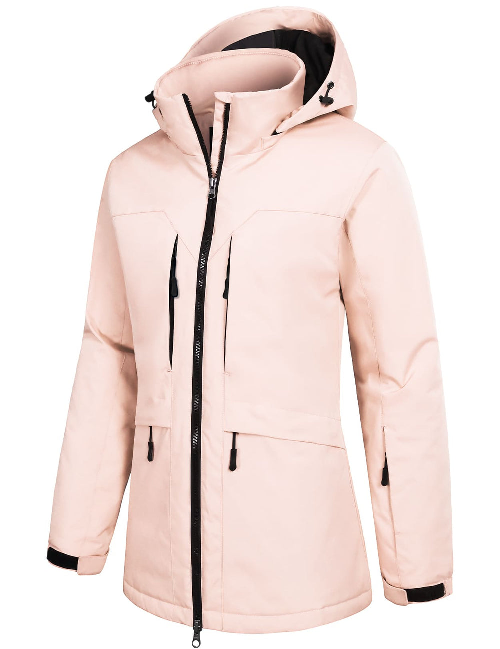 GEMYSE Women's Ski Jacket Waterproof Winter Snow Coat Warm Hooded Windbreaker Snowboarding Windproof Rain Jacket